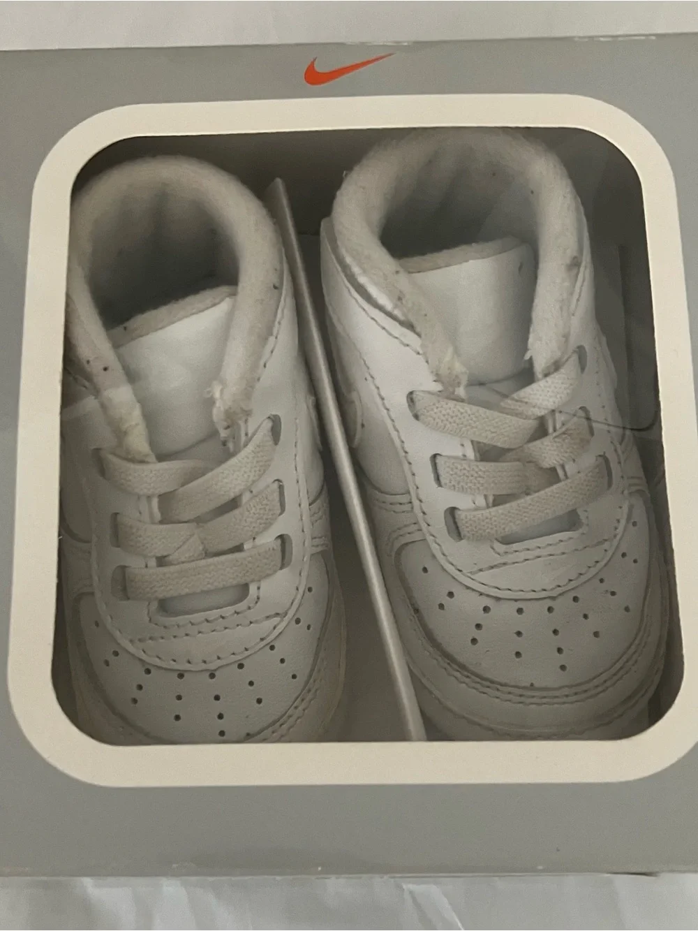 Nike Force 1 Kids White Leather Sneakers - Nike